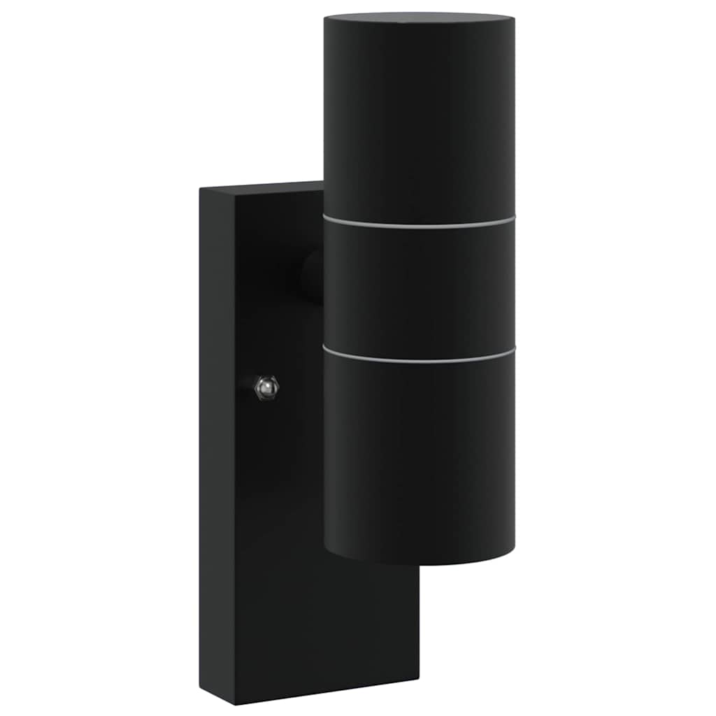 Lampada da Parete Esterna 2 pcs Nero 7 x 10 x 22 cm
