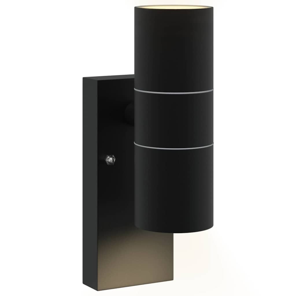 Lampada da Parete Esterna 2 pcs Nero 7 x 10 x 22 cm