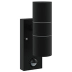 Lampada da Parete Esterna 2 pcs Nero 7 x 10 x 22 cm