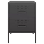 Comodini 2 pz Nero 36x39x50,5 cm in Acciaio