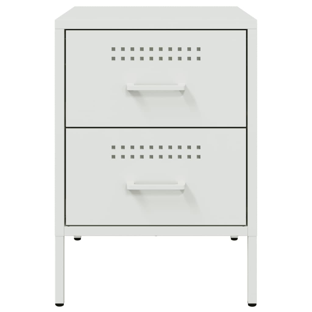 Comodino Bianco 36x39x50,5 cm in Acciaio