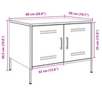 Tavolino da Salotto Bianco 68x50x50,5 cm in Acciaio