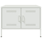 Tavolino da Salotto Bianco 68x50x50,5 cm in Acciaio