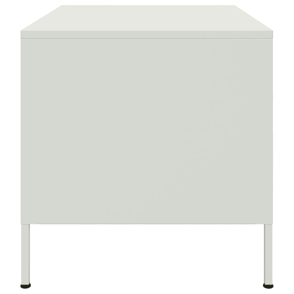 Tavolino da Salotto Bianco 68x50x50,5 cm in Acciaio