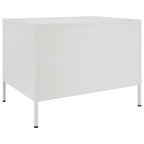 Tavolino da Salotto Bianco 68x50x50,5 cm in Acciaio