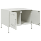 Tavolino da Salotto Bianco 68x50x50,5 cm in Acciaio