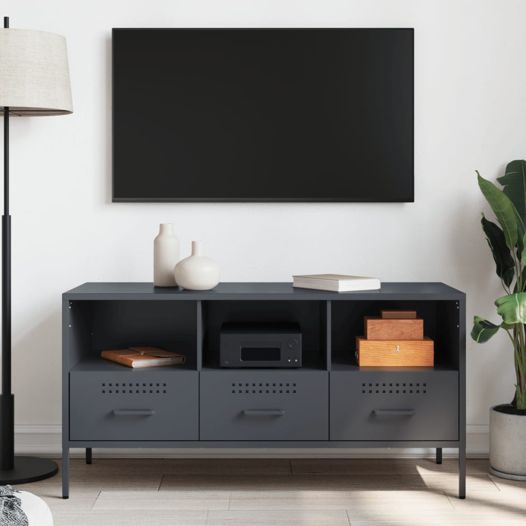 Mobile TV Antracite 100,5x39x50,5 cm in Acciaio