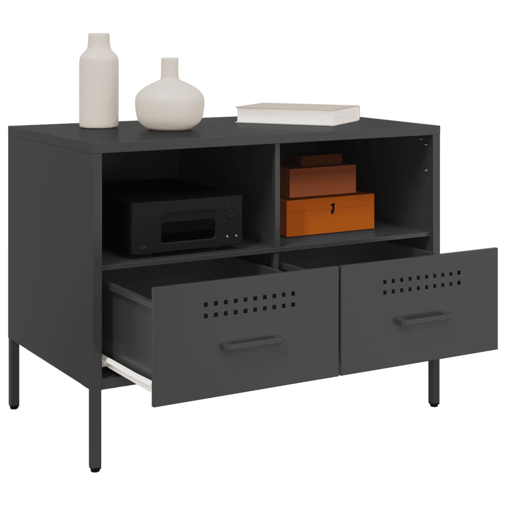 Mobile TV Nero 68x39x50,5 cm in Acciaio