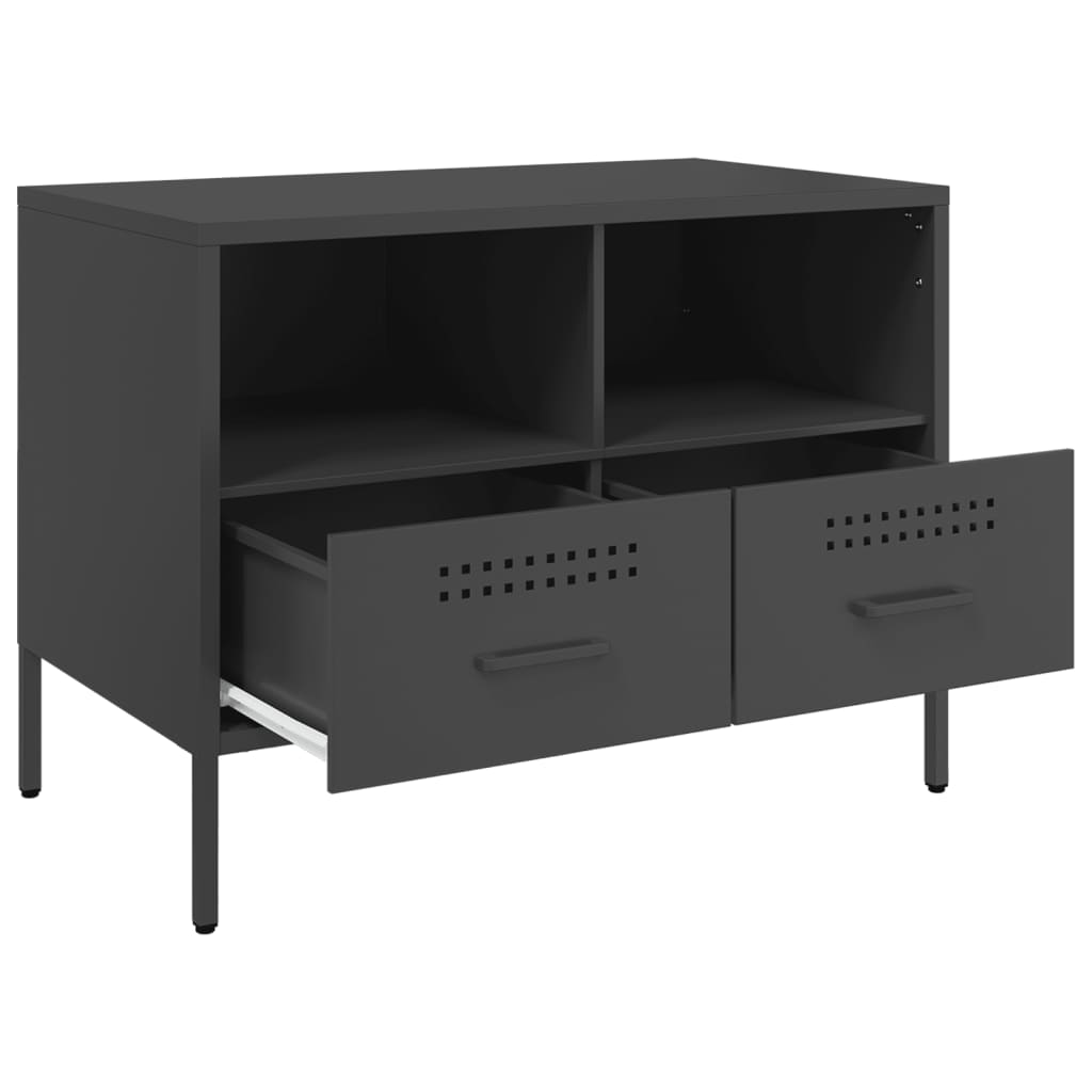 Mobile TV Nero 68x39x50,5 cm in Acciaio