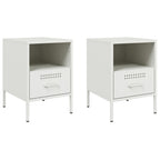 Comodini 2 pz Bianchi 36x39x50,5 cm in Acciaio