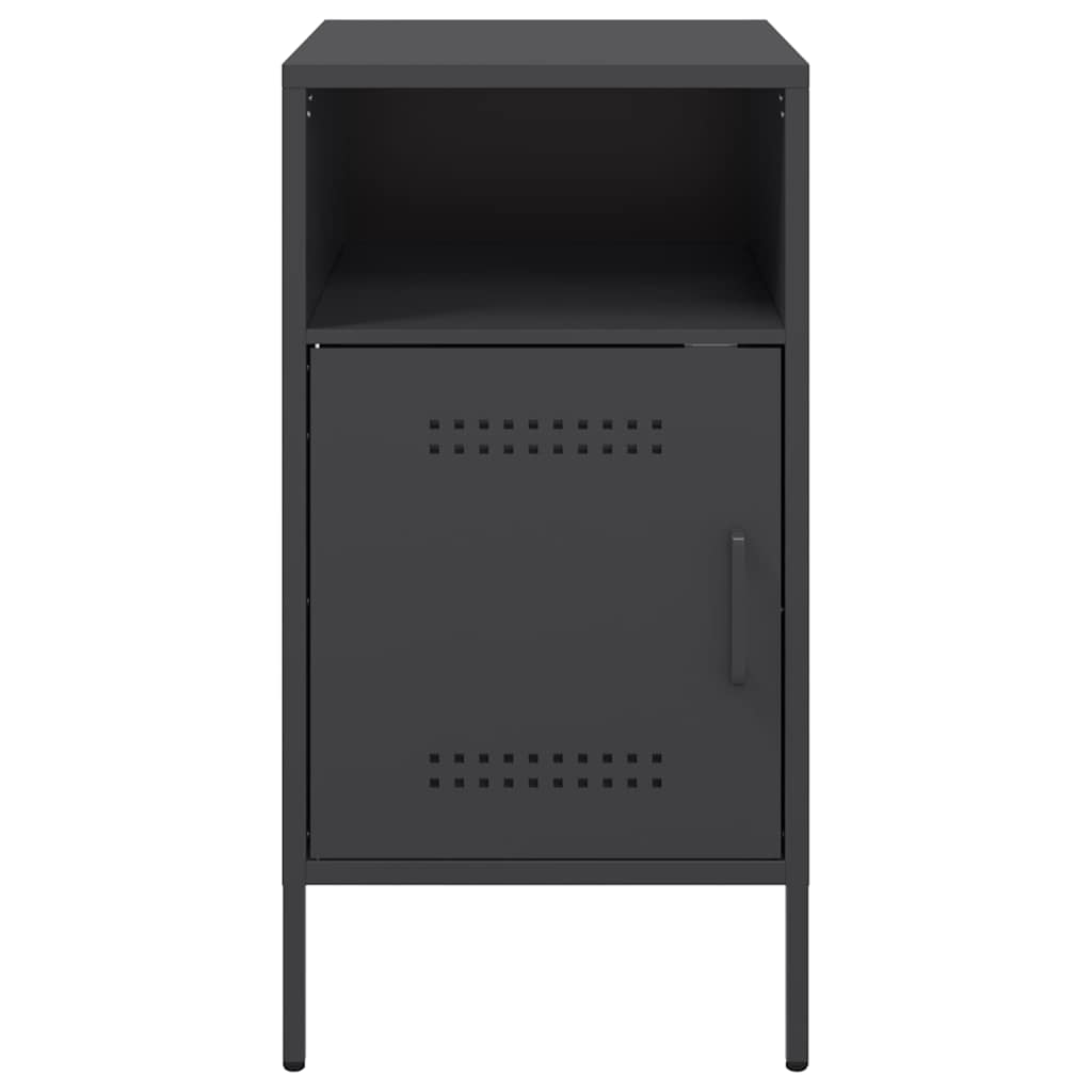 Comodino Nero 36x39x68 cm in Acciaio