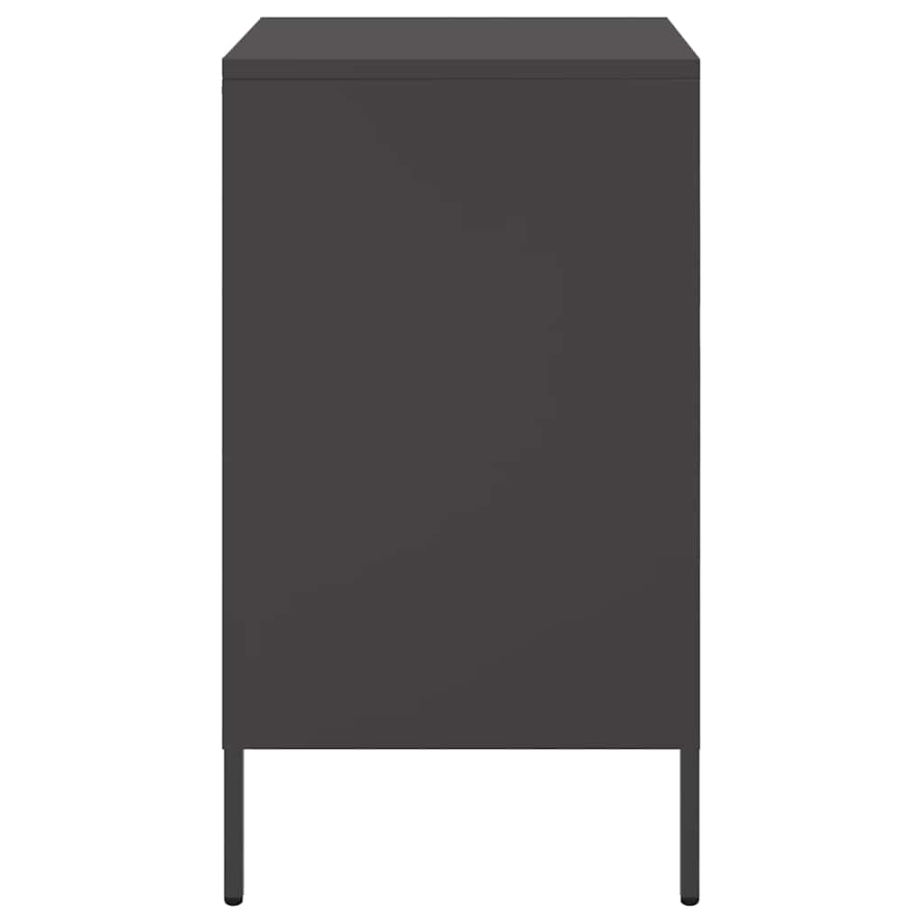 Comodino Nero 36x39x68 cm in Acciaio