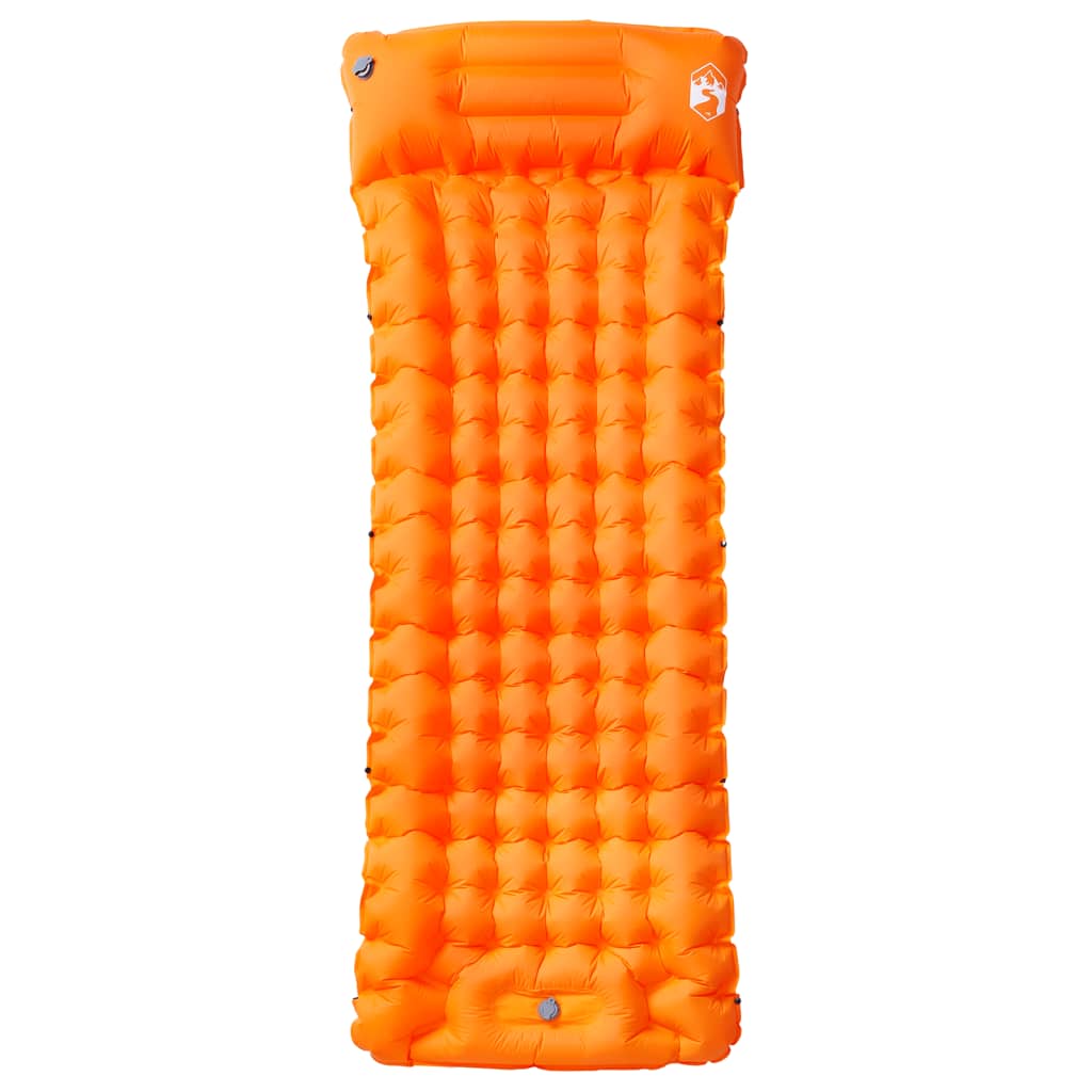 Materasso Campeggio Autogonfiabile Cuscini 1 Persona Arancio
