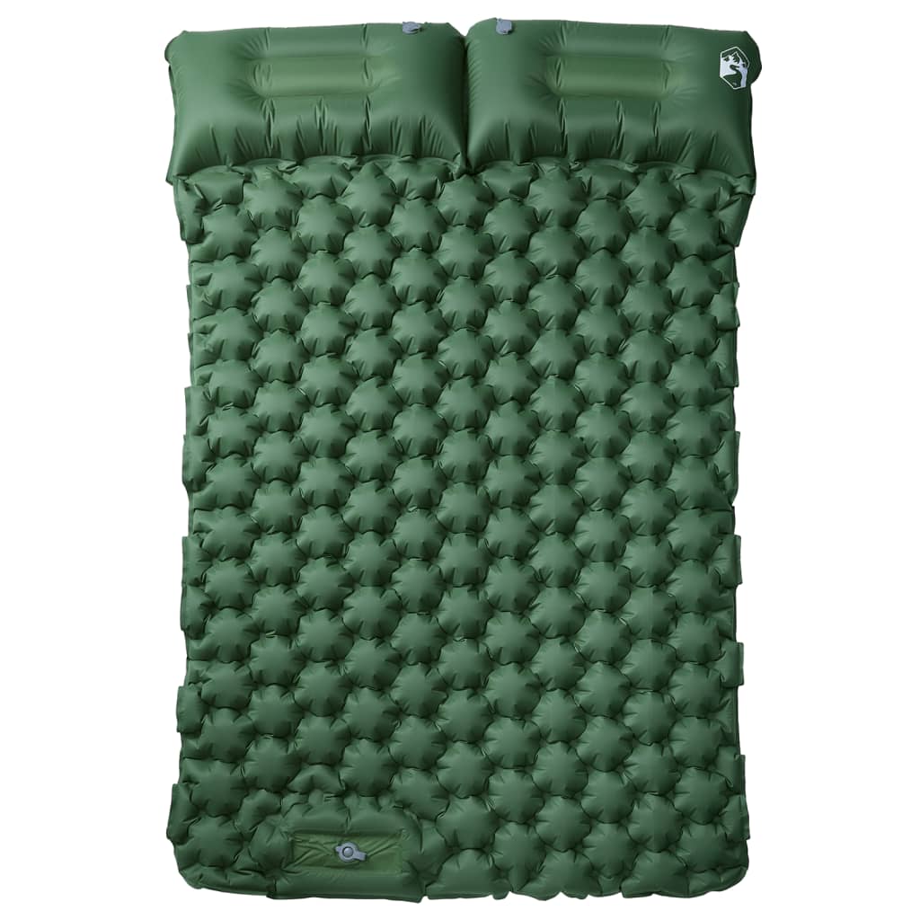 Materasso Campeggio Autogonfiabile con Cuscini 2 Persone Verde