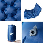 Materasso Campeggio Autogonfiabile Cuscini 2 Persone Blu Marino