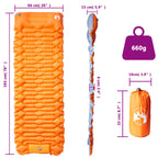 Materasso Campeggio Autogonfiabile Cuscini 1 Persona Arancio