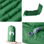 Materasso Campeggio Autogonfiabile con Cuscini 1 Persona Verde