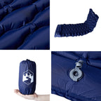 Materasso Campeggio Autogonfiabile Cuscini 1 Persona Blu Marino