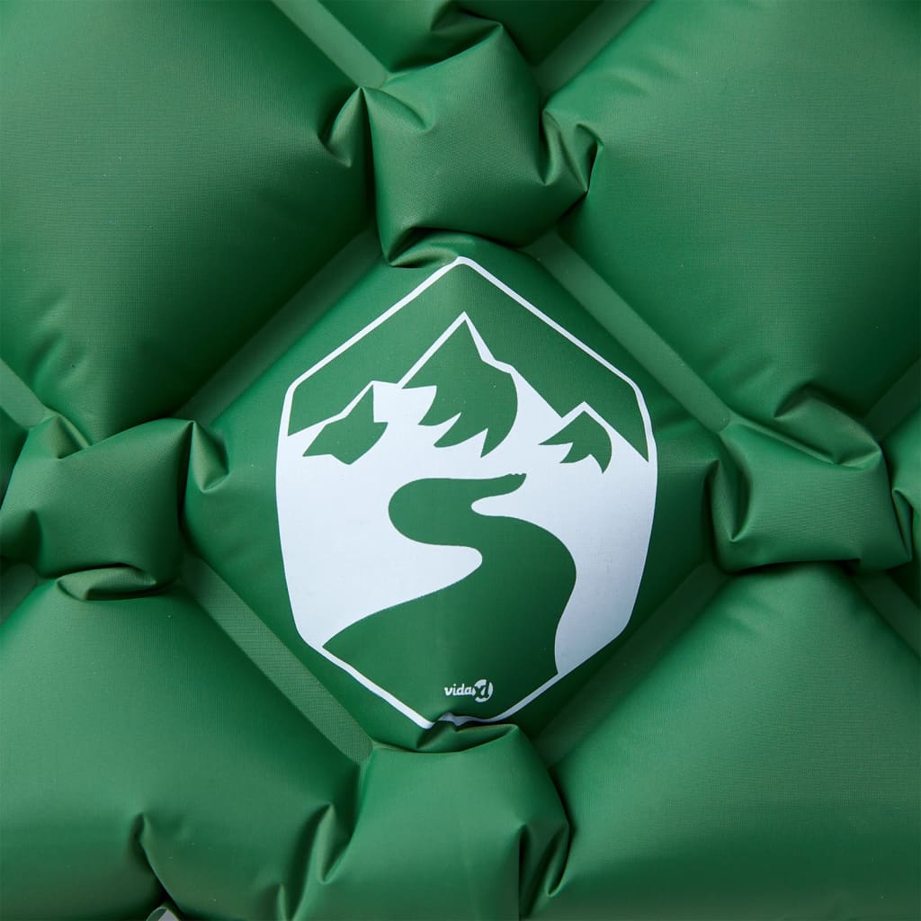 Materasso Campeggio Gonfiabile con Cuscino 1 Persona Verde