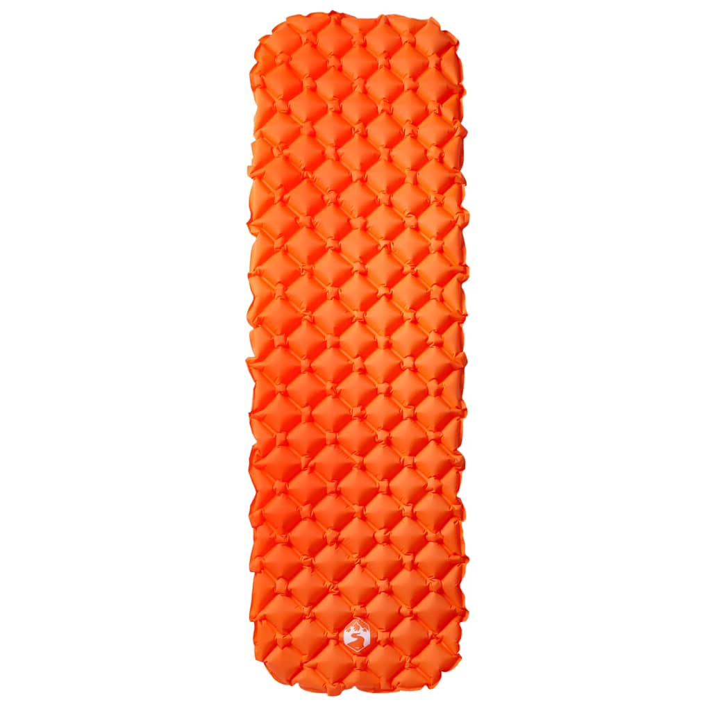 Materasso Campeggio Gonfiabile 1 Persona Arancione 190x58x6 cm
