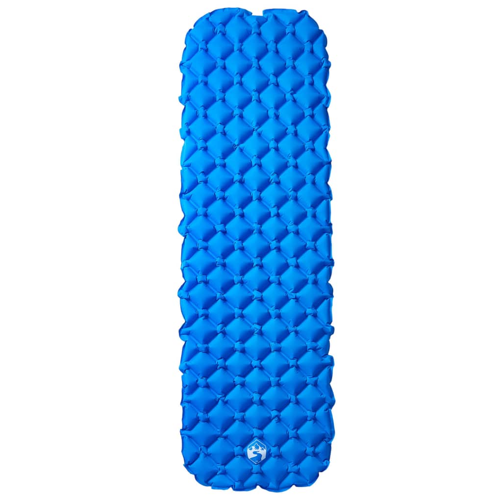 Materasso Campeggio Gonfiabile 1 Persona Blu Marino 190x58x6 cm