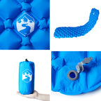 Materasso Campeggio Gonfiabile 1 Persona Blu Marino 190x58x6 cm
