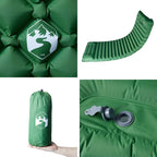 Materasso Campeggio Autogonfiabile con Cuscini 1 Persona Verde