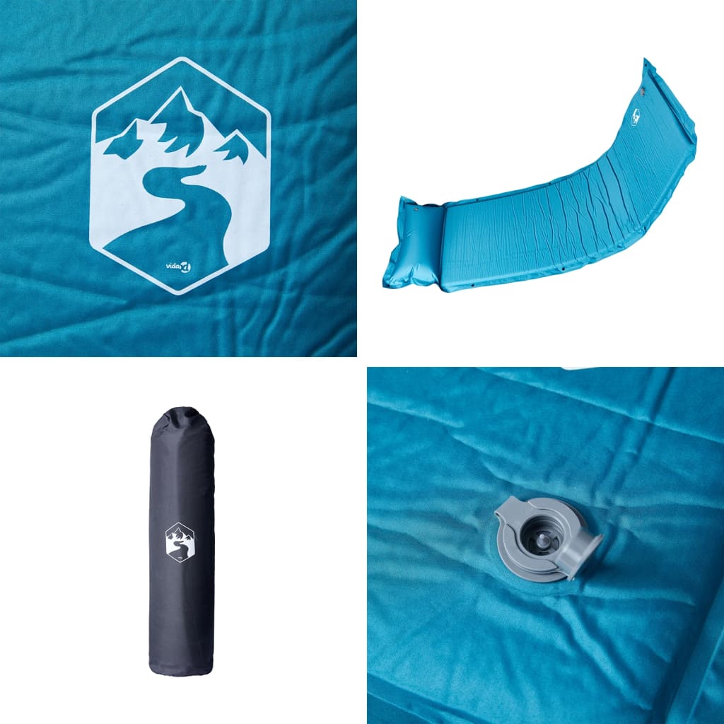 Materasso Campeggio Autogonfiabile Cuscino 1 Persona Turchese