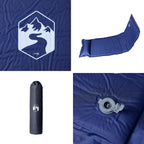 Materasso Campeggio Autogonfiabile Cuscini 1 Persona Blu Marino