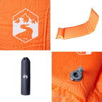 Materasso Campeggio Autogonfiabile Cuscini 1 Persona Arancio