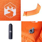 Materasso Campeggio Autogonfiabile Cuscini 1 Persona Arancio