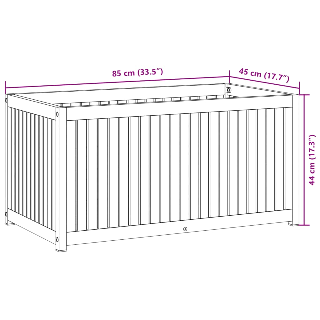 Fioriera da Giardino 85x45x44 cm in Legno Acacia e Acciaio