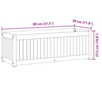 Fioriera da Giardino 80x30x27,5 cm in Legno Massello di Acacia