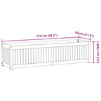 Fioriera da Giardino 110x30x27,5 cm in Legno Massello di Acacia