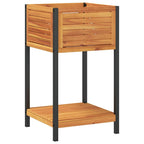 Fioriera con Ripiano 45x45x80 cm in Legno Acacia e Acciaio
