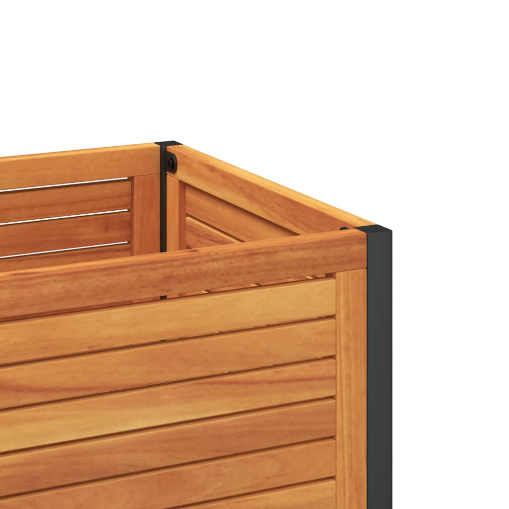 Fioriera con Ripiano 110x45x80 cm in Legno Acacia e Acciaio