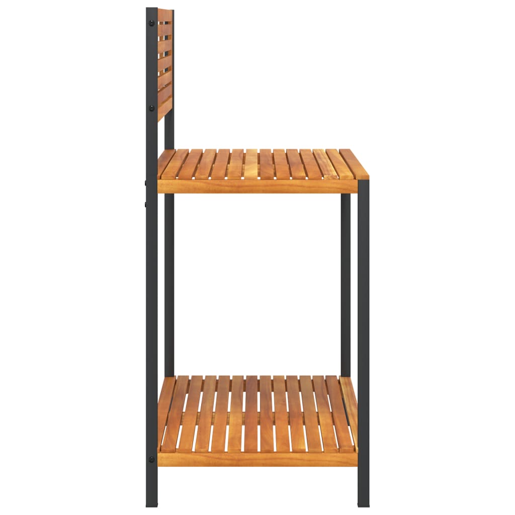 Tavolo da Invasatura 90x50x110 cm in Legno Acacia e Acciaio