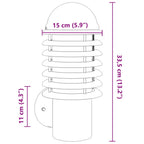 Applique da Esterno 2 pz Argento in Acciaio Inossidabile