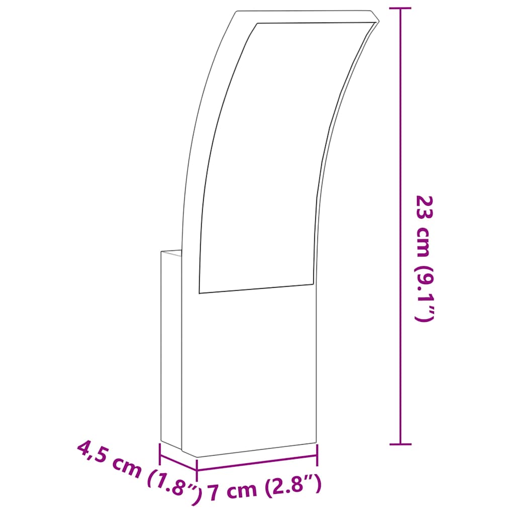 Applique per Esterni con LED 2 pz Bianche Alluminio Pressofuso