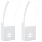 Applique con LED e Sensore 2 pz Bianche in Alluminio Pressofuso