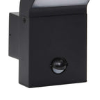 Applique con LED e Sensore Nera in Alluminio Pressofuso