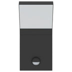 Applique con LED e Sensore 2 pz Nere in Alluminio Pressofuso