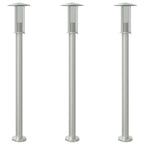 Lampade da Terra per Esterni 3 pz Argento 100cm in Acciaio Inox