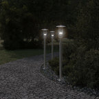 Lampade da Terra per Esterni 3 pz Argento 100cm in Acciaio Inox