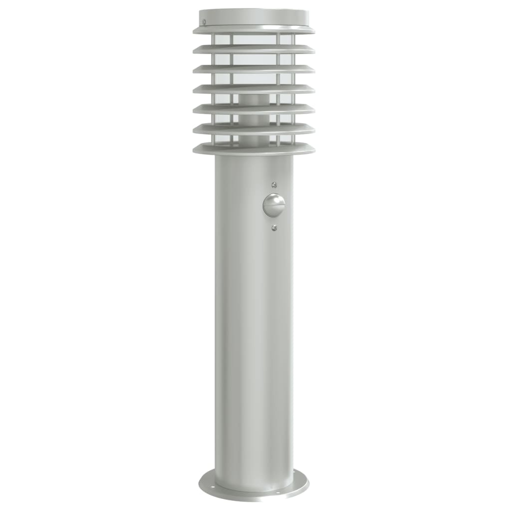 Lampada da Terra per Esterni Sensore Argento 60 cm in Acciaio