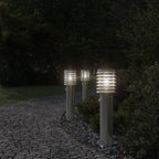 Lampade da Terra per Esterni Sensore 3 pz Argento 60 cm Acciaio