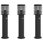 Lampade da Terra per Esterni Sensore 3 pz Nere 60 cm Acciaio