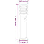 Lampade da Terra per Esterni Sensore 3 pz Nere 60 cm Acciaio
