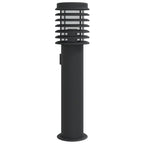 Lampada da Terra per Esterni con Presa Nera 60 cm Acciaio