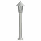 Lampade da Terra per Esterni 3 pz Argento 80 cm in Acciaio Inox